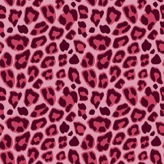 Naklejka premium Pink Leopard Seamless Pattern