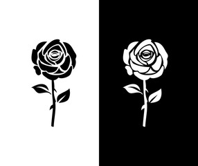 Black rose logo - obrazy, fototapety, plakaty