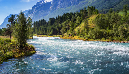 Loelva river, Loen, Norway