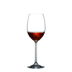 wine glass with red wine isolated on white background
