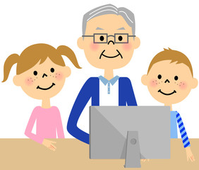 孫と一緒にインターネット　パソコン