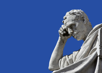 Julian the Jurist in the act of thinking, in front of old Palace of Justice in Rome. Salvius...
