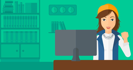 Cheerful successful woman.