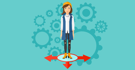 Obraz premium Woman choosing way.