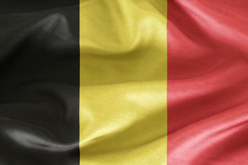 Fabric texture of the flag of Belgium