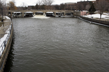 Flint River, Downtown Flint, Michigan