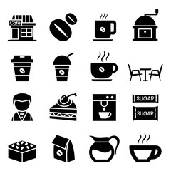 Coffee shop icon set