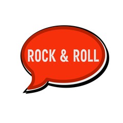 Rock and Roll wording on red Speech bubbles