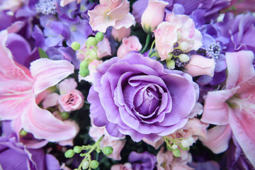 purple background with  flowers