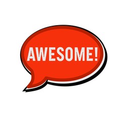 AWESOME wording on red Speech bubbles