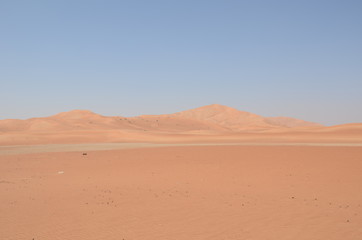 Fototapeta na wymiar Sand hill sahara and empty plane