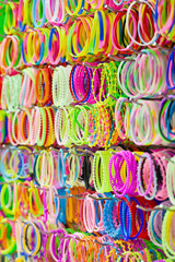 Collection multicolored rubber bracelets