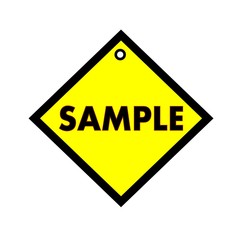Obraz premium sample black wording on quadrate yellow background