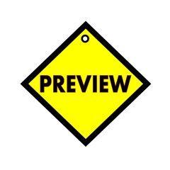 Obraz premium Preview black wording on quadrate yellow background