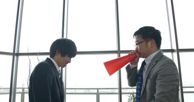 Japanese boss power Harassment concept
