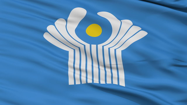 Commonwealth of Independent States Flag Close Up Realistic Animation Seamless Loop - 10 Seconds Long