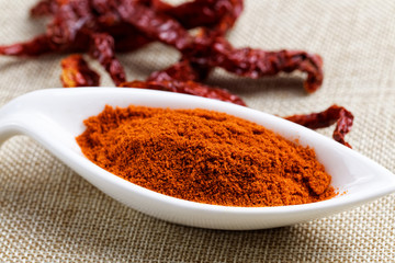 powder and dried chili peppers
