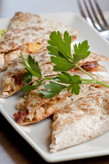 plate of quesadillas