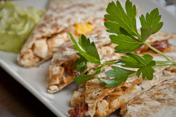 quesadilla closeup view