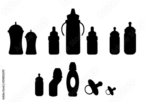Download "Silhouette of baby milk bottle,Vector illustrations ...