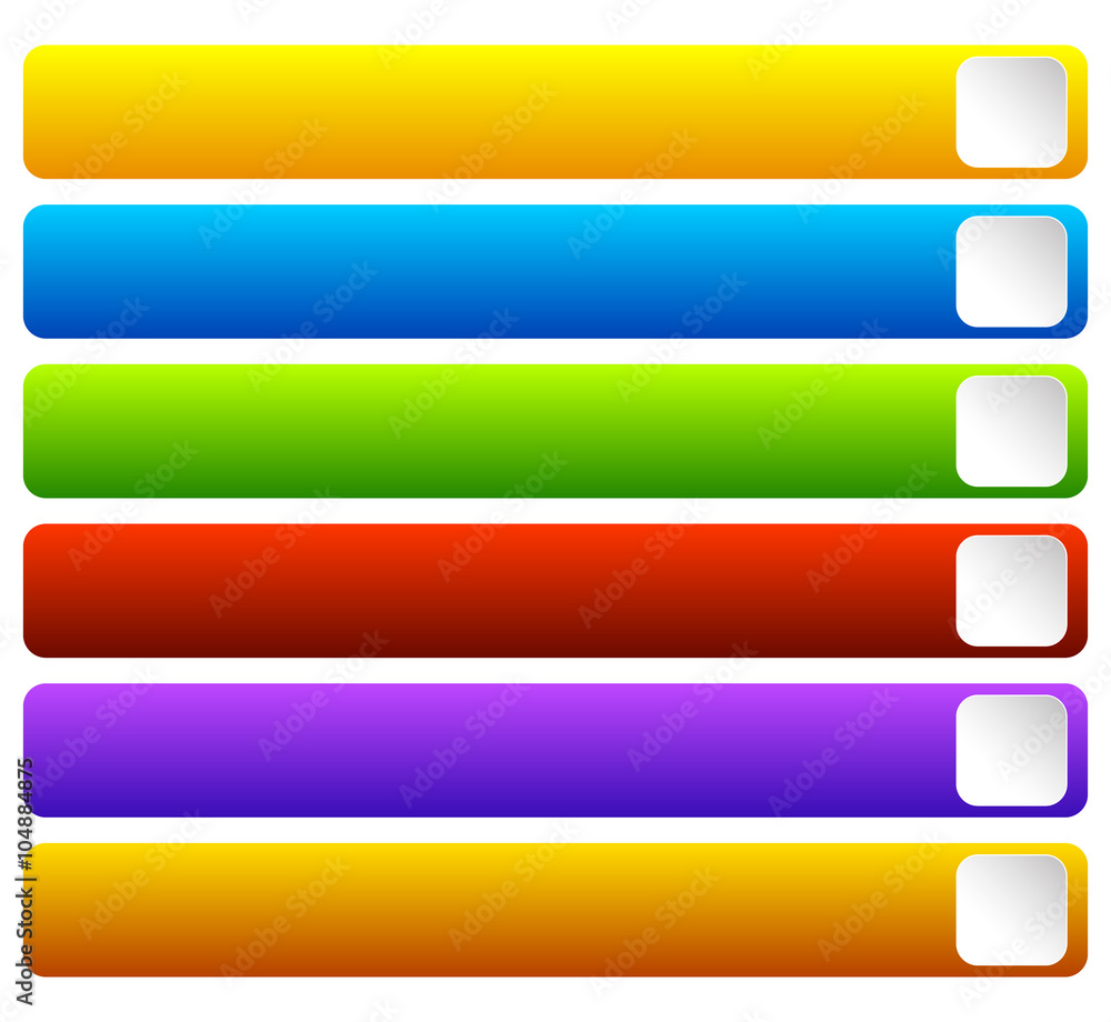 Poster horizontal, colorful vivid buttons with blank space for texts