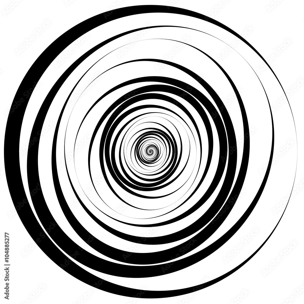 Aufkleber concentric - converging circles. abstract vortex, spiraling grap