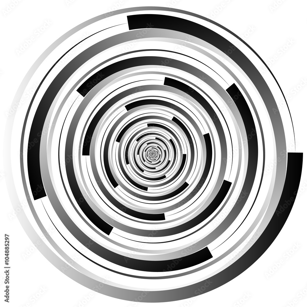 Aufkleber concentric - converging circles. abstract vortex, spiraling grap