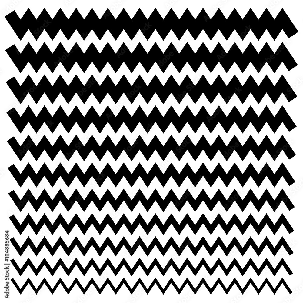 Poster set of wavy (zigzag) lines from thick to thin - horizontal divid