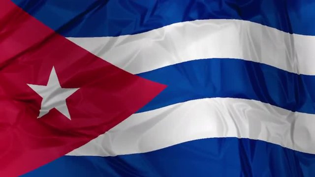 3D waving Cuba flag background red, blue and white colors, Latin America Caribbean