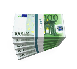 Stacks of 100 Euro Banknotes