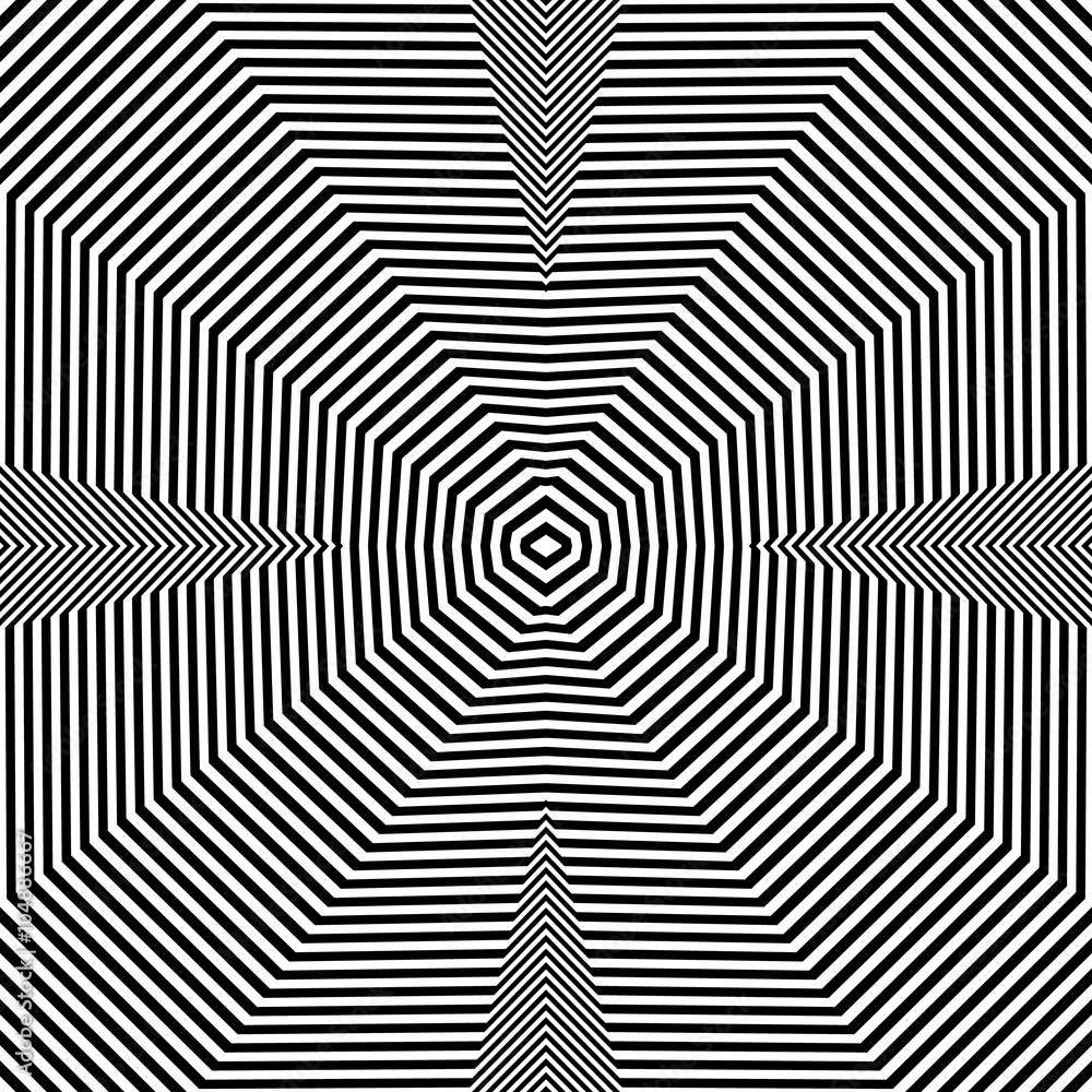 Poster abstract geometric lines pattern. symmetric deformed squarish ge