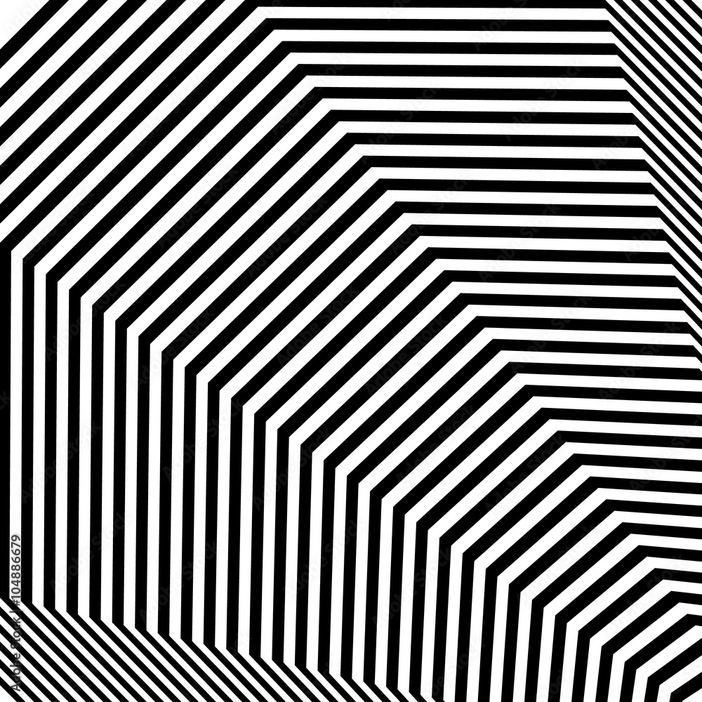 Poster Abstract geometric pattern with angular lines radiating from the