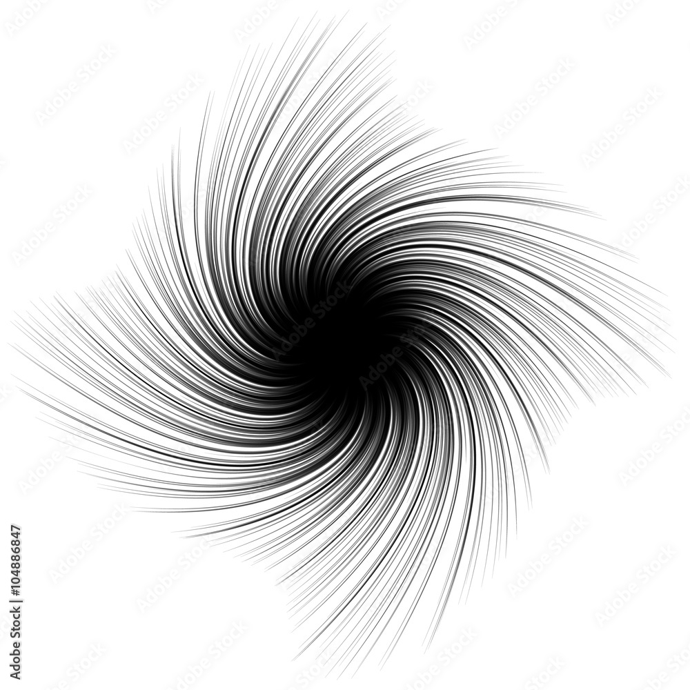 Poster abstract spiky shape with rotating distortion effect