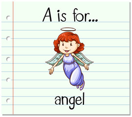 Flashcard letter A is for angel
