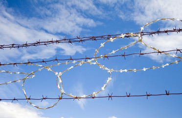 Lost freedom.  Barbed wire