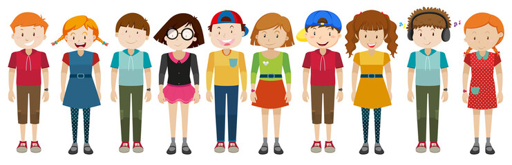 Simple characters standing together