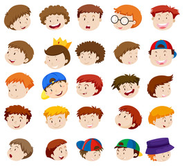 Different emotions of little boys