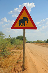 Straßenschild in Namibia 