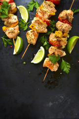 Grilled chicken kebab.