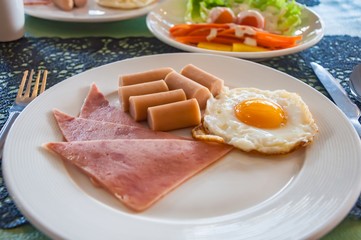 Breakfast set with salad