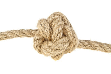 Rope on a white background, Celtic knot button