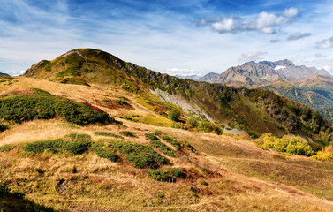 the Western Caucasus mountains in autumn