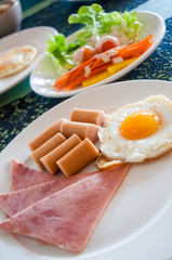Breakfast set with salad