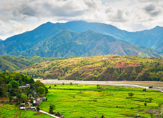 Fototapeta na wymiar Philippines mountains rice fields