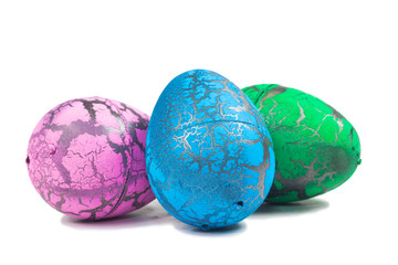 Toy Dinosaur egg for Easter isolate on white
