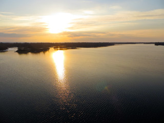 Naklejka premium sunset at the river