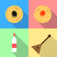 Traditional russian food and drink for Maslenitsa