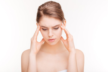Naklejka premium Beauty portrait of a pensive woman