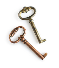 Two Vintage bronze key