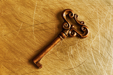Bronze old key